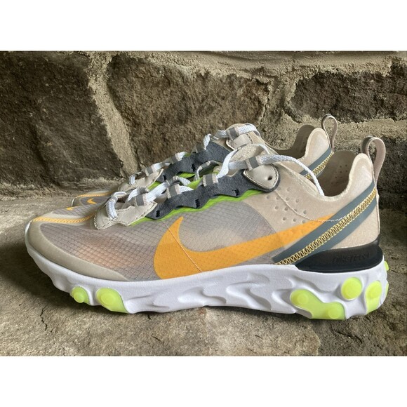 Nike React Element 87 Orewood Brown Orange Shoes Men Size 7.5 New AQ1090-101